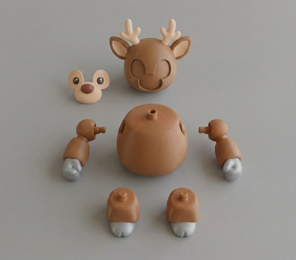 Reindeer printed as separate parts
