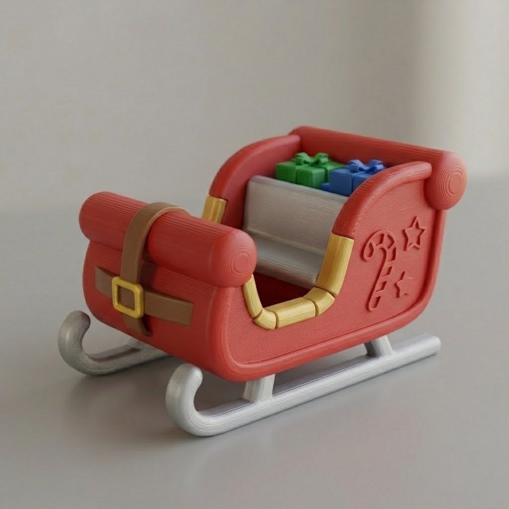 Red sleigh with gifts