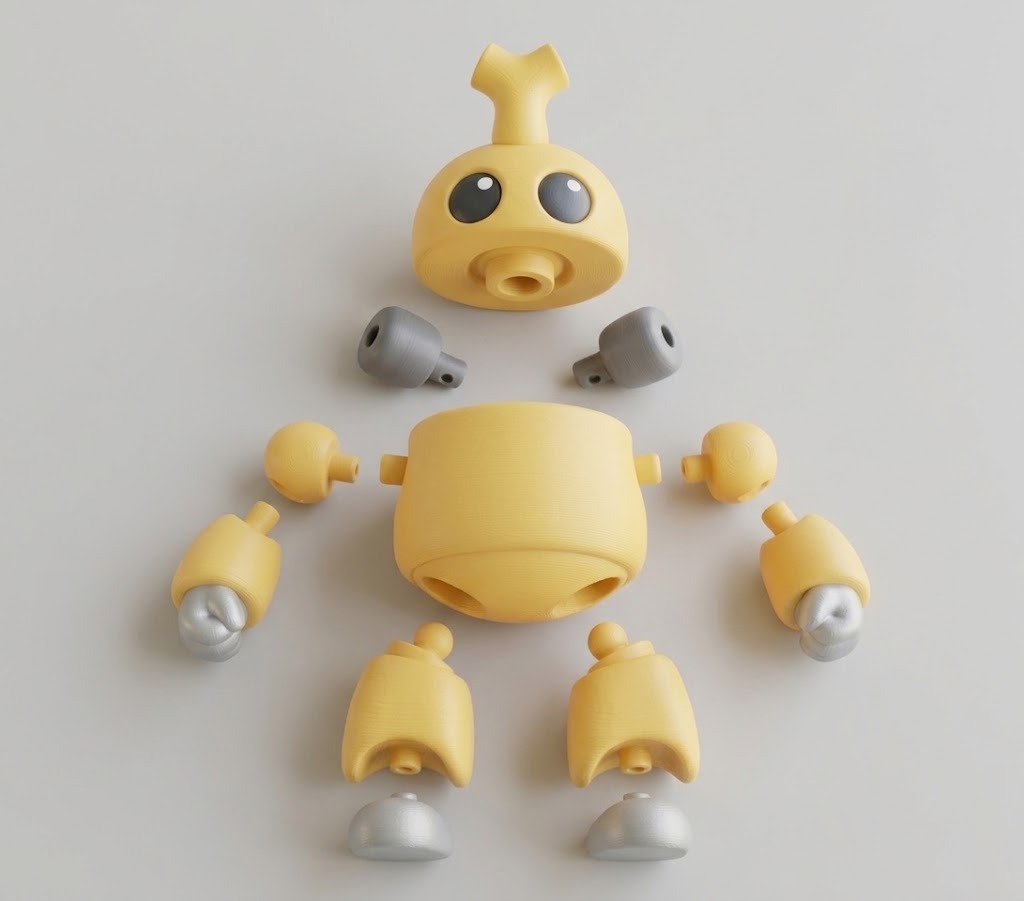 Yolk ball-joint parts laid out